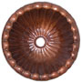 Mexican Copper Hammered Sink -- s6001 Round Seashell